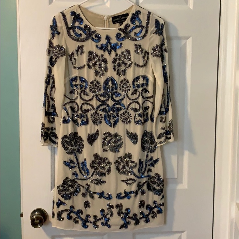 Needle and Thread Beaded Blue Dress
